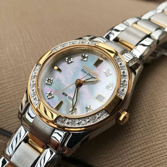 Womens Citizen 26mm Eco-Drive Diamond Accent Watch w/ box main image 6